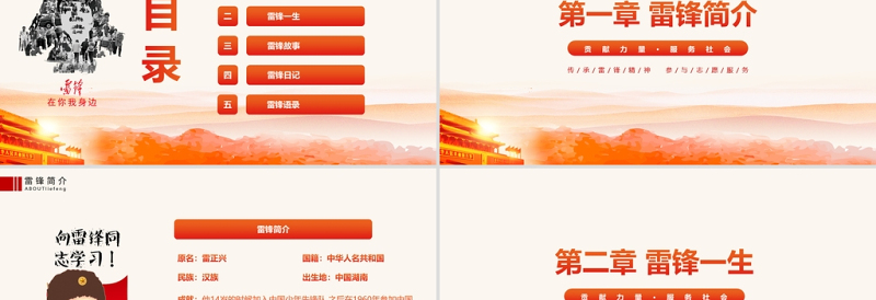 大气时尚弘扬雷锋精神争做时代楷模PPT