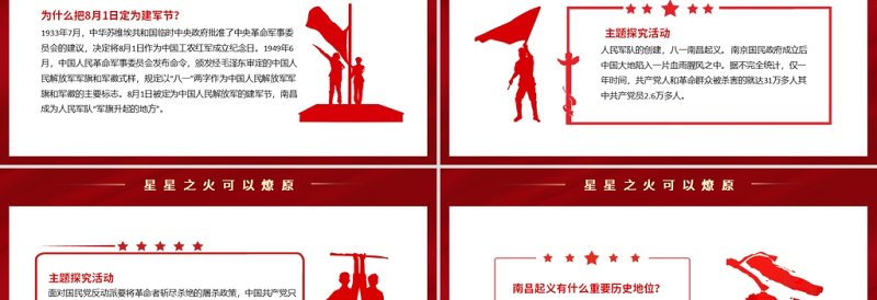 红色精美星星之火可以燎原南昌成为人民军队军旗升起的地方PPT建党一百周年党史学习教育南昌起义