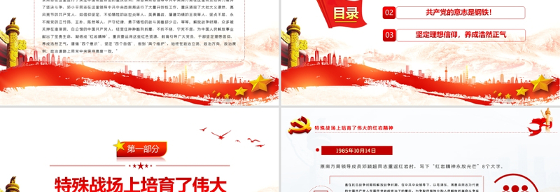 红色渐变传承红岩精神走好新的征程PPT红色大气党员干部学习解读红岩精神专题党课课件模板