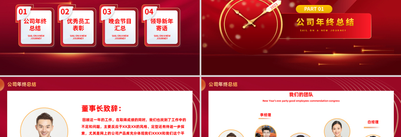 新年晚会优秀员工表彰大会兔年新征程红色喜庆年会盛典PPT模板