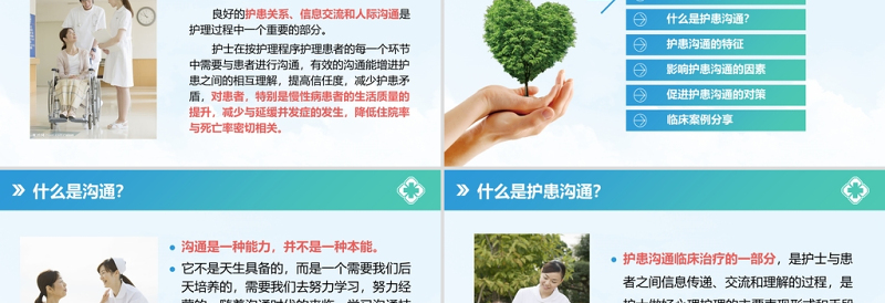 时尚大气绿色简约风医患沟通技巧培训课件PPT