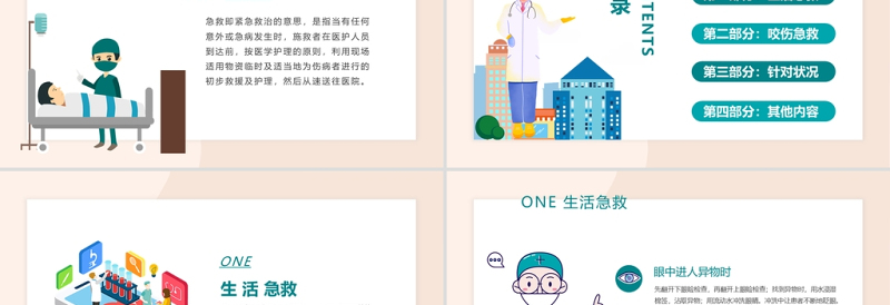 简约大气医院急救知识讲座PPT