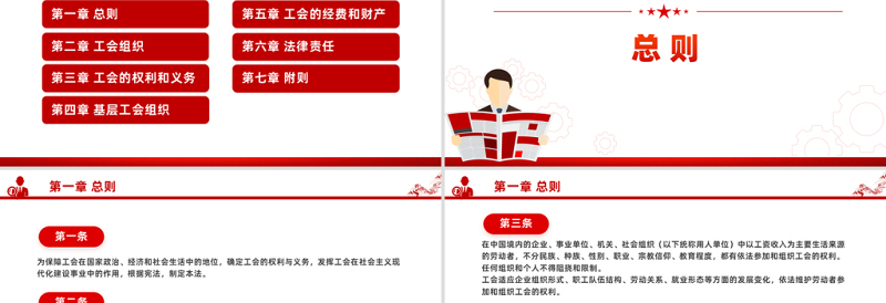 大气简洁一文读懂《中华人民共和国工会法》PPT课件模板