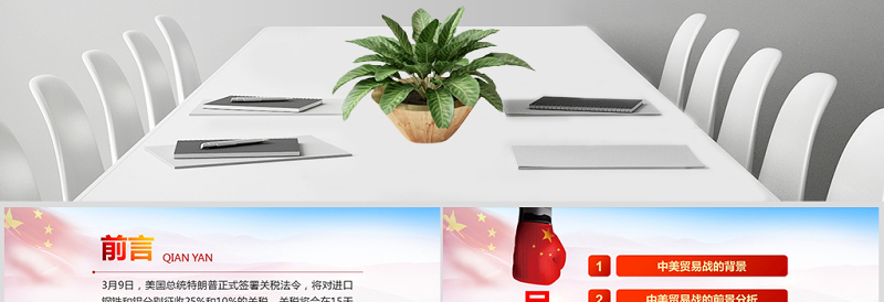 时尚大气中美贸易战贸易争端贸易背景应对之策PPT