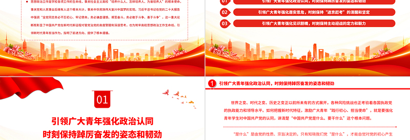 以“三个务必”引领新时代青年担当作为PPT大气精美风团员干部学习教育专题党课课件