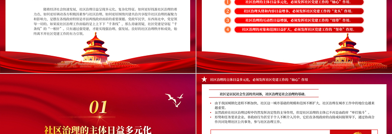 发挥社区党建的四个引领作用PPT红色大气党建引领社区治理做好新时期社区党建工作