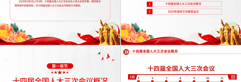 大气精美全国两会政府工作报告全文学习PPT大气简洁聚焦两会关注民生课件