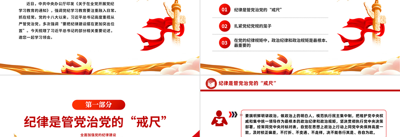 优质全面加强党的纪律建设PPT党纪学习教育辅导课件下载
