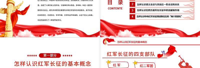 简洁大气长征精神永放光芒PPT党政风七一建党节热烈庆祝中国共产党成立101周年党史教育专题党课课件模板