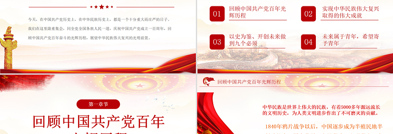大气简洁辉煌路奋进正当时七一讲话精神伟大建党精神党课学习PPT