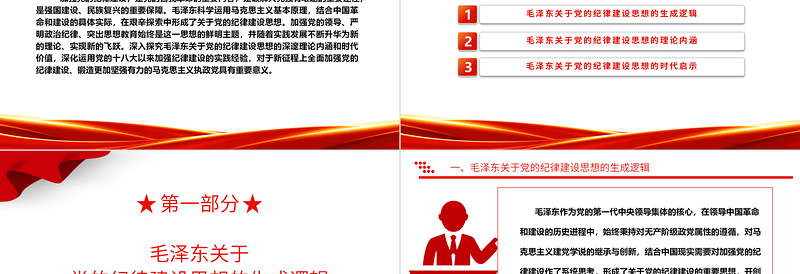 红色党政风深入领悟毛泽东党建思想理论内涵及时代价值ppt红色精美加强党的纪律建设党组织微党课