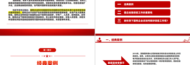 大气精美国企保密工作宣传PPT党政风国企如何铸牢保密安全防线课件