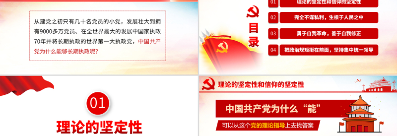简约大气原创中国共产党为什么能够长期执政不忘初心党课学习PPT-版权可商用