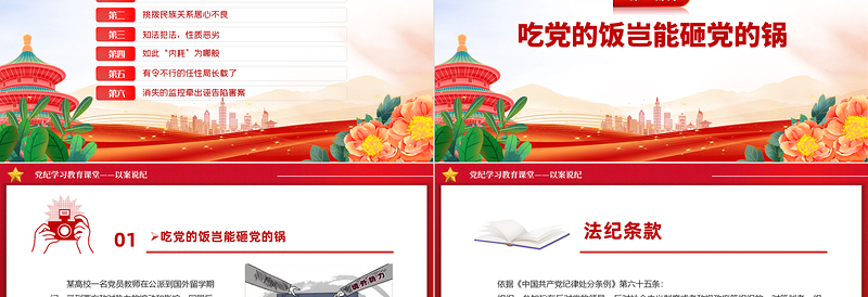 大气精美精美党政风以案说纪PPT党纪学习教育专题课件