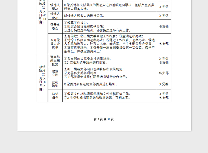 精品党支部换届选举全套程序流程