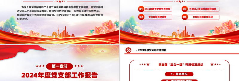 简洁实用专题组织生活会PPT理论学习强党性凝心聚力建新功课件下载