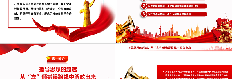 简洁大气3重超越党早期自我革命的基因这样形成PPT党的自我革命专题课件