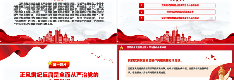 2025年正风肃纪反腐PPT推进党的自我革命微党课