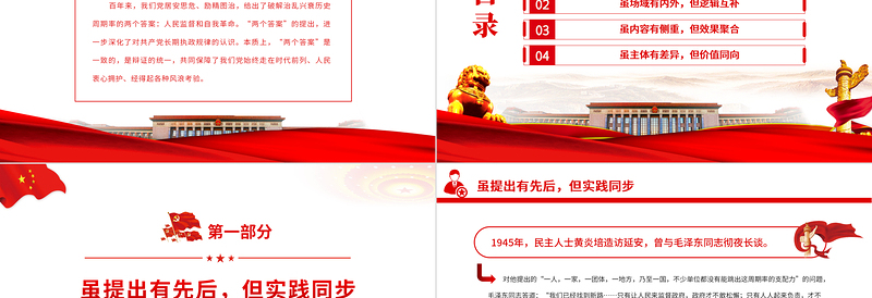 时尚大气自我革命与人民监督的辩证统一PPT红色大气风党百年奋斗历史经验系列谈之坚持自我革命专题课件