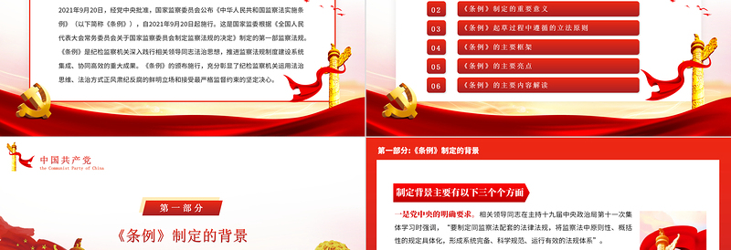 红色质感《中华人民共和国监察法实施条例》重点内容解读PPT红色大气党政风学习监察法专题微党课课件