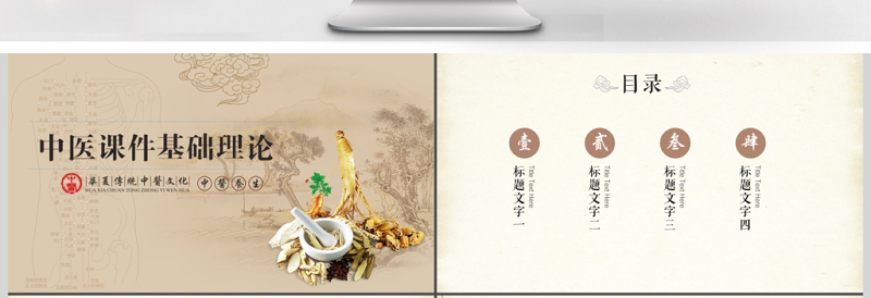 大气精美古典中医学中医院中医文化中草药PPT模板
