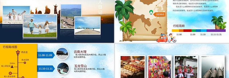 清新旅游电子相册我的旅游日记PPT
