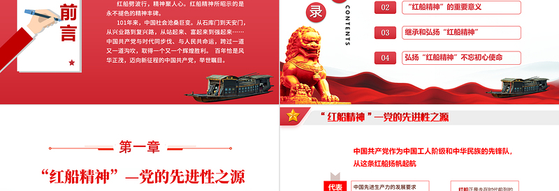 大气简洁红船精神的时代意义PPT红色党建风七一建党节热烈庆祝中国共产党建党101周年专题党课课件模板