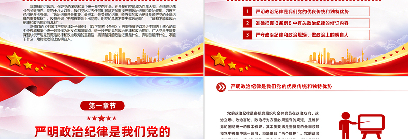 简洁大气严守政治纪律做政治上的明白人思想教育党课PPT课件