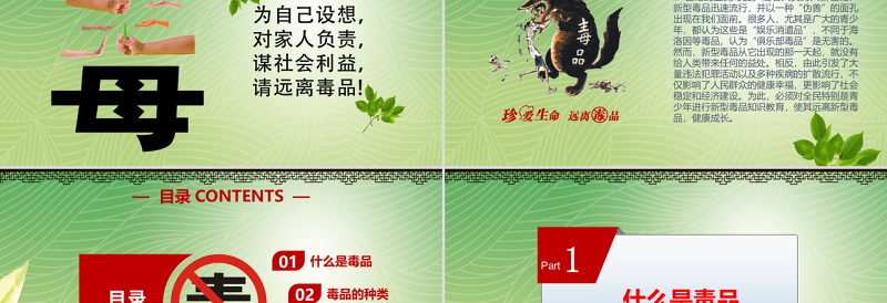精品国际禁毒日远离毒品珍爱生命拒绝诱惑禁毒日PPT模板