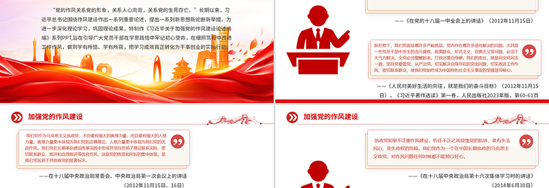 大气精美《习近平关于加强党的作风建设论述摘编》(一)PPT大气创意作风建设专题党课