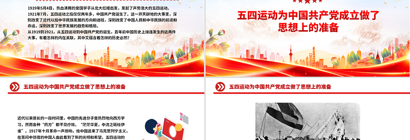 大气精美五四运动与中国共产党的诞生PPT五四运动106周年党课