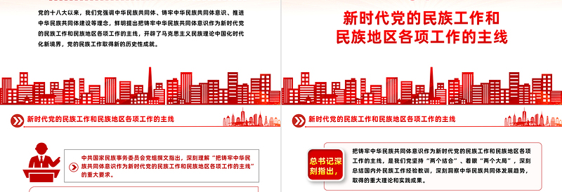 精美时尚党的民族工作PPT红色精美铸牢中华民族共同体意识课件下载