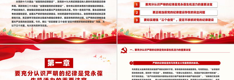 简洁大气切实增强“三个自觉”坚定不移抓好党的纪律建设PPT课件