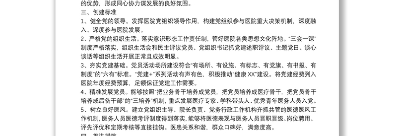 优秀XX医院党建品牌创建实施方案