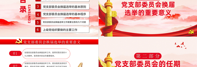 优质党支部换届选举工作流程PPT模板