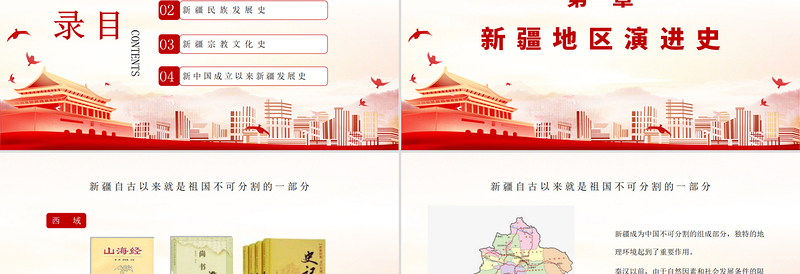 红色质感红色党政风地域党课之正确认识新疆四史筑牢中华民族共同体意识新疆党课PPT