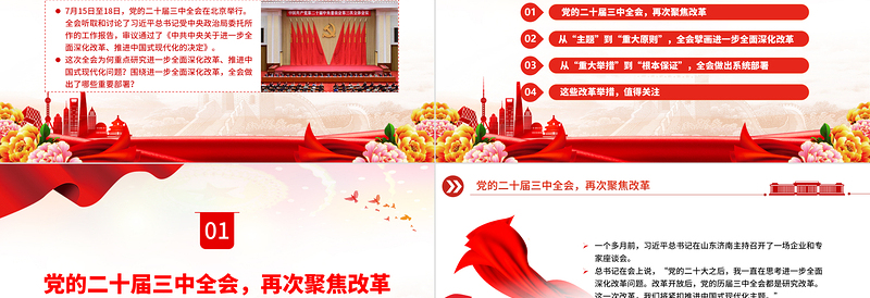 2025年进一步全面深化改革党的二十届三中全会做出哪些重要部署微党课PPT课件