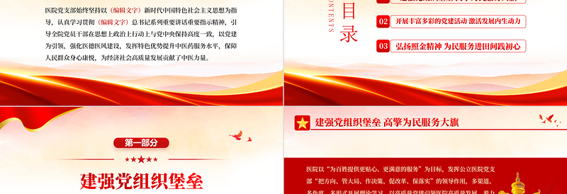 红色党政风党建引领强化医德医风建设发挥特色优势提升中医药服务水平PPT专题课件模板