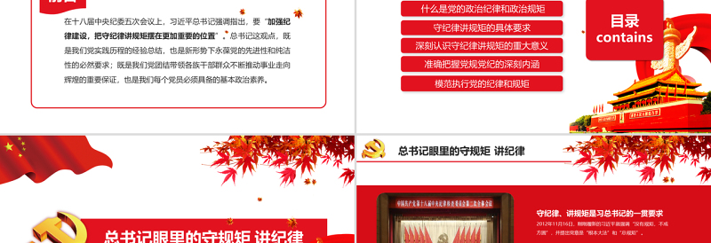 时尚大气新时代合格党员守规矩讲纪律PPT模板