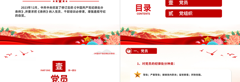 版《中国共产党纪律处分条例》学习PPT违规违纪的党员和党组织如何处理微党课