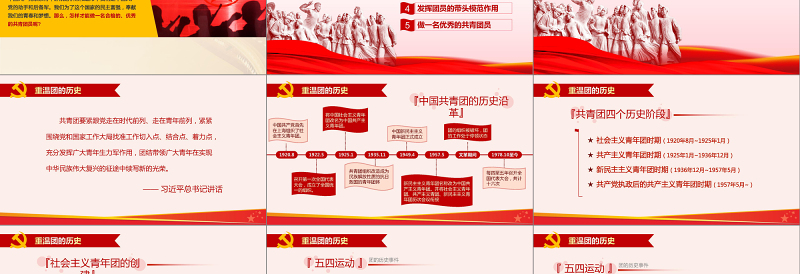 简约大气中国共青团PPT模板