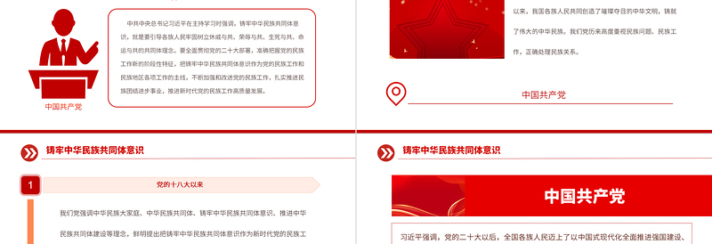 红色党政风铸牢中华民族共同体意识推进新时代党的民族工作高质量发展微党课课件