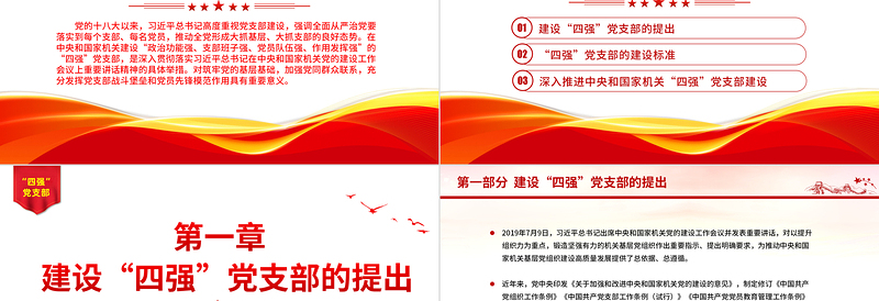 时尚大气四强党支部PPT精美大气筑牢党的基层基础加强党同群众联系党员教育党课课件