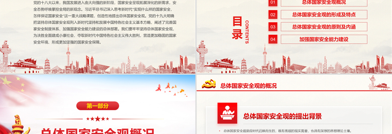 红色经典原创坚持总体国家安全观加强国家安全能力建设ppt-版权可商用