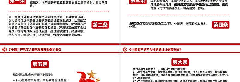 简洁大气《中国共产党不合格党员组织处置办法》PPT课件模板