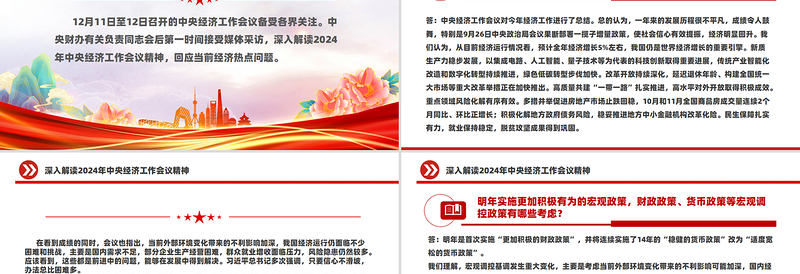 大气精美2024年中央经济工作会议精神解读PPT课件
