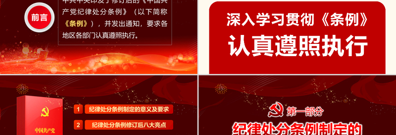 红色党建风原创精讲新版中国共产党纪律处分条例党课PPT-版权可商用