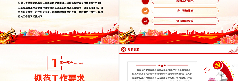 时尚大气精美实用整治形式主义为基层减负工作情况总结PPT模板
