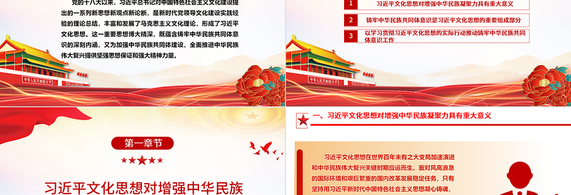 简洁大气促进各族人民共建中华民族共同体意识ppt大气简洁深入学习习近文化思想民族融合篇基层党组织党支部党员干部学习党课课件
