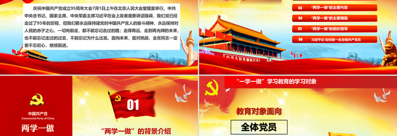 大气精美一学一做中国共青团团史学习解读历史PPT